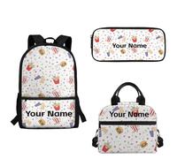 xixirimido Sac à dos personnalisé pour garçons imprimé baseball sac à déjeuner ensembles sac d'école personnalisé pour la maternelle maternelle primaire rentrée scolaire, Chips de lapin, Taille unique