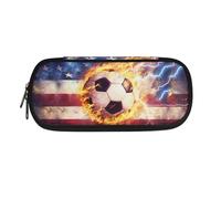 xixirimido Trousse à crayons pour enfants avec fermeture éclair pour fournitures scolaires, Ballon de football drapeau américain, Taille unique, Organiseur de sac