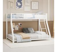 xixiworkshop Cadre de lit superposé en métal robuste, lit supérieur 90 × 140 cm, lit inférieur 140 × 190 cm. Construction peu encombrante avec échelle de montée et bord de protection intégral