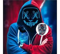 XiXiYang Masque d'Halloween effrayant à DEL, 3 modes d'éclairage, masque transformant le visage à DEL, masque lumineux pour fans de Deadpool et de fer pour hommes et femmes adultes pour costume
