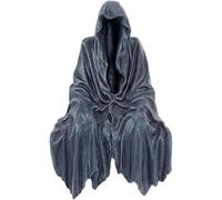 XiXiYang Statue de la mort assise en résine, robe noire mystérieuse gothique cape sculpture, figurine ornement de style obscurité en résine, artisanat derrière les scènes, décoration créative (dieu de