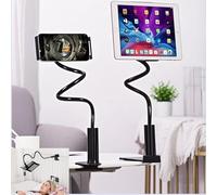 XiXiYang Support flexible de chevet : ultra stable pour téléphones et iPad (18 cm), support de téléphone portable à bras long, pince de fixation sur support de téléphone de bureau pour filmer