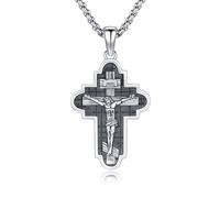 XIXLES Collier avec pendentif Saint Michel/Saint Christophe/Saint Jude/Vierge Marie en argent sterling/crucifix St Joseph/Saint Antoine Bijoux pour homme et femme, L, Argent sterling