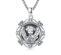 XIXLES Collier avec pendentif Saint Michel/Saint Christophe/Saint Jude/Vierge Marie en argent sterling/crucifix St Joseph/Saint Antoine Bijoux pour homme et femme, Argent sterling
