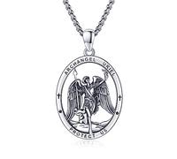 XIXLES Collier avec pendentif Saint Michel/Saint Christophe/Saint Jude/Vierge Marie en argent sterling/crucifix St Joseph/Saint Antoine Bijoux pour homme et femme, L, Argent sterling