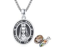 XIXLES Collier avec pendentif Saint Michel/Saint Christophe/Saint Jude/Vierge Marie en argent sterling/crucifix St Joseph/Saint Antoine Bijoux pour homme et femme, L, Argent sterling