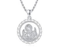 XIXLES Collier avec pendentif Saint Michel/Saint Christophe/Saint Jude/Vierge Marie en argent sterling/crucifix St Joseph/Saint Antoine Bijoux pour homme et femme, L, Argent sterling