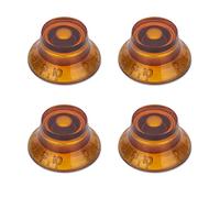 XIYANGJUAN Lot de 4 boutons de guitare électrique en forme de cloche ambrée pour chapeau, basse, vitesse, volume, boutons marron pour accessoires de guitare Epiphone Les Paul SG