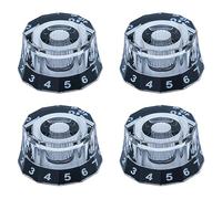 XIYANGJUAN Lot de 4 boutons de guitare électrique en forme de dodecagon - Contrôle de la vitesse et du volume - Accessoires de guitare PRS/LP/SG/Les Paul - Noir transparent