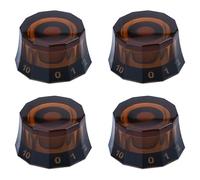 XIYANGJUAN Lot de 4 boutons de guitare électrique transparents en forme de dodécagon, marron, contrôle de la vitesse, du volume, de la tonalité Clera pour PRS LP SG Les Paul Accessoires de guitare