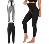 XIYAO Pantalon de Sudation de Sport Pantalon pour Femme Legging pour Accélérer Transpiration, Obtenir Ventre Plat Anti Cellulite pour Minceur Fitness Jogging Yoga, Noir, XXL-3XL