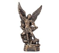 XIYOUQI 13,2 cm - Statue en bronze de l'archange Michel - Statue de Saint Michel - En résine - Collection de figurines « Saint Michel bat Satan » - Ange religieux (13,2 cm)