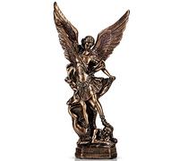 XIYOUQI Archange Michel vainquant Lucifer - Figurine de l’archange Saint Michel de 31,4 cm, sculpture en finition bronze, ange de protection à collectionner