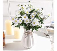 XIYUAN Lot de 15 marguerites artificielles de 53,3 cm de haut - Petites marguerites artificielles en soie - Pour décoration de mariage, décoration d'intérieur (blanc)