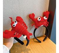 XIYUAN Lot de 2 bandeaux de fête en forme de crabe et de homard - Pour femme - Rouge