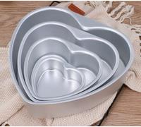 XIYUAN Lot de 4 moules à gâteau en forme de cœur en aluminium 7,6 cm, 10,2 cm, 12,7 cm, 15,2 cm, pour gâteaux de fête à la maison, gelée, pudding, savon fait main, bonbons