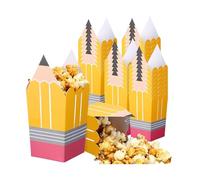 XIYUAN Lot de 60 boîtes à popcorn pour crayons, 14 x 10 cm, boîtes à friandises pour la rentrée scolaire, mini sacs à popcorn, sacs à bonbons pour enseignant, fête, remerciement, enseignant, école
