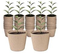 XIZAO Lot de 50 pots de semences ronds en fibre, biodégradables, pots de germination pour la culture des plantes, conteneurs compostables