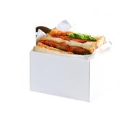 XIZHI Lot de 100 boîtes à sandwich en papier kraft pour toasts, beignets, restaurant, hamburgers, pique-nique et fête (blanc naturel)