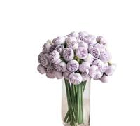 XIZHI Lot de 18 fleurs artificielles de renoncules artificielles en soie pour décoration de maison, de mariage (30 cm, violet)