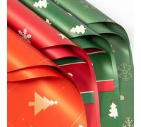 XIZHI Lot de 20 feuilles de papier cadeau imperméable à motif de fleurs de Noël - 58,4 x 58,4 cm (coloré)