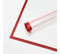 XIZHI Lot de 20 feuilles de papier cadeau transparent étanche à bord noir pour emballage cadeau, loisirs créatifs, bouquet, 58,4 x 58,4 cm (rouge)
