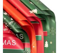 XIZHI Lot de 30 feuilles de papier cadeau imperméable à motif de fleurs de Noël - 58,4 x 58,4 cm (coloré A)
