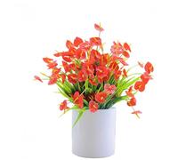 XIZHI Lot de 5 bouquets de fleurs d'anthurium artificielles au toucher réaliste pour la maison, le bureau, la chambre à coucher, les centres de table