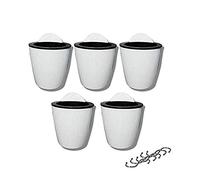 XIZHI Lot de 5 Pots de Fleurs Paresseux à Suspendre à l'Eau, Plantes Grasses et Petits Pots, à Suspendre au Mur Avec 5 Crochets - Blanc
