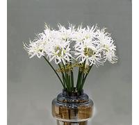 XIZHI Lot de 5 tiges de lys araignées artificielles de 60 cm avec Longue Tige - Toucher réel pour Photographie, hôtel, décoration de Jardin (Blanc)