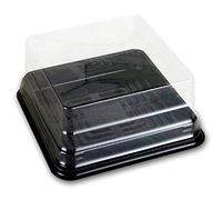 XIZHI Lot de 50 mini boîtes à gâteaux en plastique transparent de 2 cm 100 g noir.