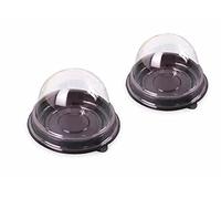 XIZHI Lot de 50 mini boîtes à gâteaux en plastique transparent de 2 cm Noir