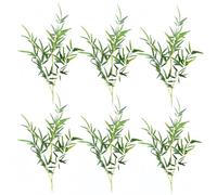 XIZHI Lot de 6 branches d'arbre artificielles de 45 cm - Feuilles de bambou artificielles en soie verte - Plante de verdure pour hôtel, ferme, extérieur, fête, intérieur