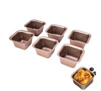 XIZHI Lot de 6 mini moules à gâteau carrés antiadhésifs rectangulaires plats pour toast - Pour la cuisson domestique dans les fours