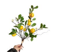 XIZHI Lot de 8 branches de citrons artificielles avec tige - 56 cm - Jolis citrons jaunes - Pour centre de table de ferme, décoration d'intérieur