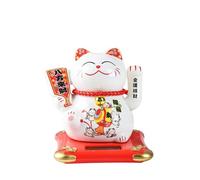XIZHI Maneki Neko-Solar Chat agitant Le Chat Porte-Bonheur placé sur la Voiture, Le Bureau ou Le Chevet pour la Maison ou Le Bureau, Cadeau pour Amis ou collègues 14 cm