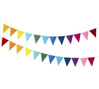 Xizhiwan Bannière en feutre arc-en-ciel - 24 pièces / 5 m (2 paquets) - Bannière décorative adaptée pour les fêtes d'anniversaire, les fêtes prénatales, la décoration de fenêtre et la décoration de