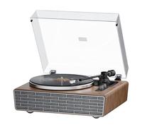 XJ-HOME Platine Vinyle,Tourne-Disque avec Haut-Parleur Aigus/Basses,Platine Vinyle HiFi Bluetooth avec Micro AT-3600L MM,Préamplificateur Phono, 33/45TR/Min, AUX in/RCA Out