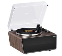 XJ-HOME Platine Vinyle,Tourne Disque Lecteur Vinyle Bluetooth HiFi avec Haut-Parleurs Haute Puissance Phono,Courroie à 2 Vitesses 33/45 RPM,Cartouche AT-3600L (MM)