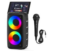 Xjahwr Haut-parleur Bluetooth portable, machine de karaoké pour adultes et enfants, avec lumières puissantes, grand haut-parleur Bluetooth, système de haut-parleurs Dj/PA rechargeable avec carte TF,