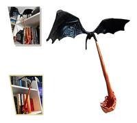 XJBCOD Coin livre Dragon, Coin livre Dragon Flamme, Serre-livres 3D Dragon Volant Feu, Coin livre Dragon Cracheur de Feu, Décor Dragon, Bibliothèque Gothique, Décor de Bibliothèque Halloween, Cadeau d