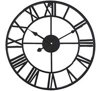 XJBTBA Grande Horloge Murale, Horloge Murale rétro en Fer avec Chiffres Romains, Horloge Murale silencieuse, adaptée pour la Cuisine, la Chambre, Le, Le salon-Gouden-40 cm (Goud+zwart 60 cm)