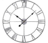 XJBTBA Grande Horloge Murale, Horloge Murale rétro en Fer avec Chiffres Romains, Horloge Murale silencieuse, adaptée pour la Cuisine, la Chambre, Le, Le salon-Gouden-40 cm (Goud+zwart 60 cm)