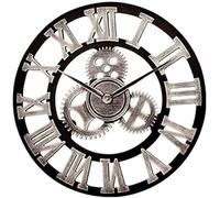 XJBTBA Horloges de d'extérieur étanches, rétro à Quartz silencieuses sans Aiguille, horloges d'extérieur pour Le, Fixation Murale, Chiffres Romains précis, Horloge extérieure en métal Ronde