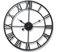XJBTBA Horloges de extérieures étanches, horloges intérieures extérieures à Chiffres Romains pour Le, Montage Mural en métal, Pendentif muet de précision, Horloge extérieure alimentée par Batterie,