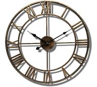 XJBTBA Horloges de extérieures étanches, horloges intérieures extérieures à Chiffres Romains pour Le, Montage Mural en métal, Pendentif muet de précision, Horloge extérieure alimentée par Batterie,
