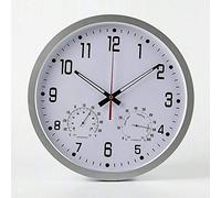 XJBTBA Horloges de extérieures étanches, Ornement muet précis avec température humidité horloges extérieures pour Le Horloge extérieure Murale alimentée par Batterie Ronde 35 cm B