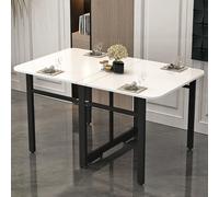 XJBTBA Petite Table à Manger, Tables de Cuisine Extensibles, Table Pliante en Bois Massif, Support en Acier au Carbone, Pieds réglables, multifonctionnelle Peu encombrante, Table Portable