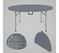 XJBTBA Table à Manger compacte, Tables de Cuisine Extensibles, Tables Pliantes Rondes, Tables de Pique-Nique d'extérieur avec poignée, Support en métal, capacité Robuste de 300 kg