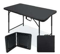 XJBTBA Table Pliante Robuste - Portable, Hauteur réglable, Pliable avec poignée pour Une Utilisation intérieure/extérieure, idéale pour Le Camping, Les fêtes, Les Repas, Les événements Le Talonnage